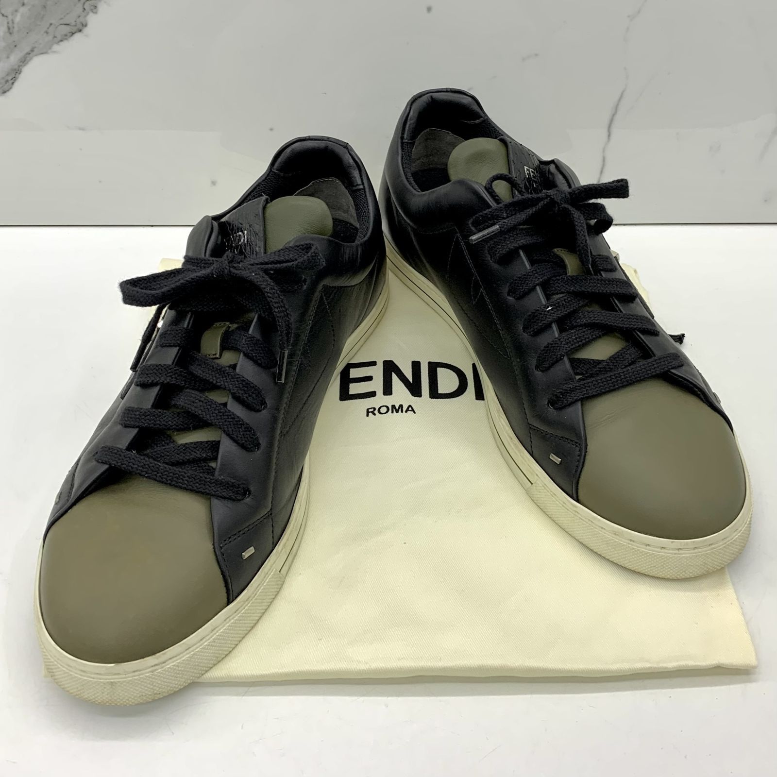 Fendi multicolor leather sneakers cheap