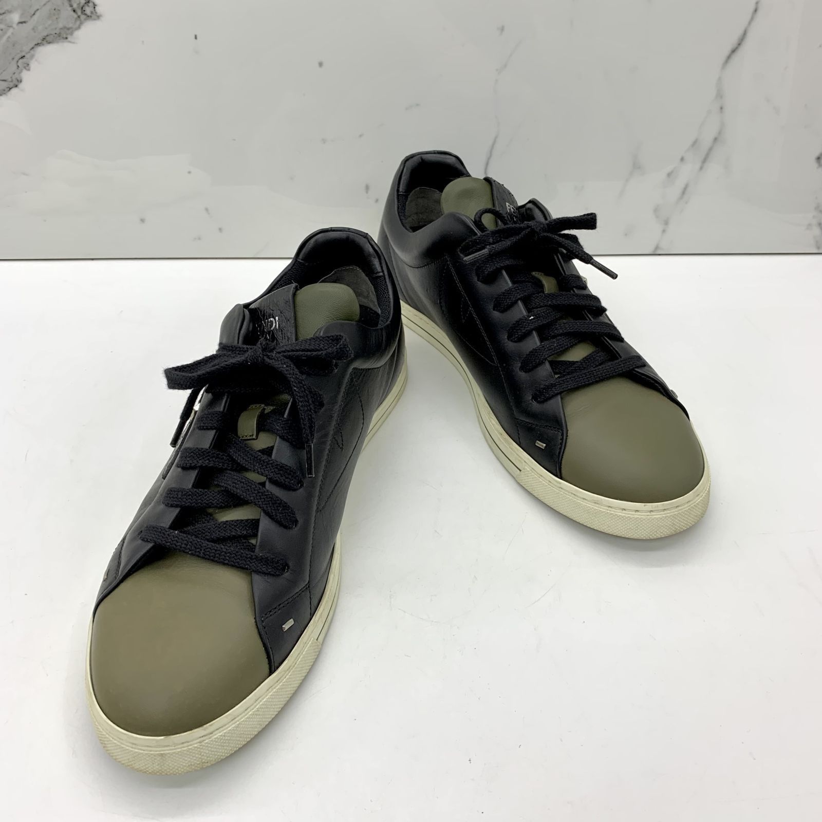 Fendi multicolor leather sneakers cheap