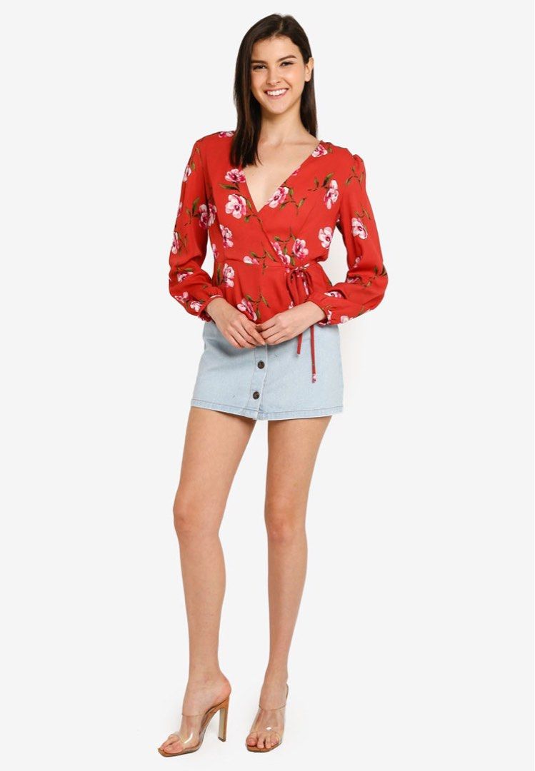 Forever 21 floral wrap top new arrivals