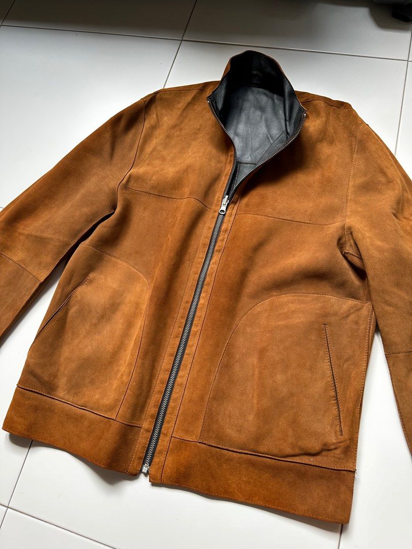 Full genuine suede leather reversible jacket, Men