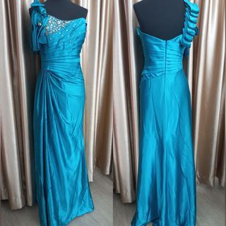 Gaun pesta Biru tosca longdress