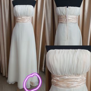 Gaun pesta longdress putih