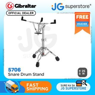 Gibraltar 5706 Medium Weight Snare Drum Stand with Adjustable 25" Max Height, Double Braced Tripod Legs for 10 to 15 inch Drums | JG Superstore