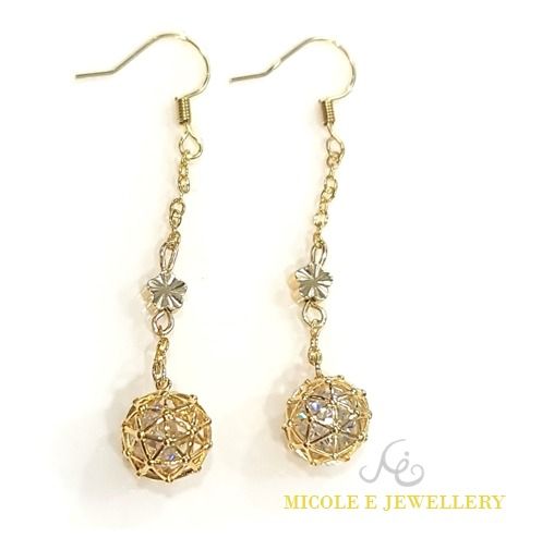 Gold plated top ball earrings