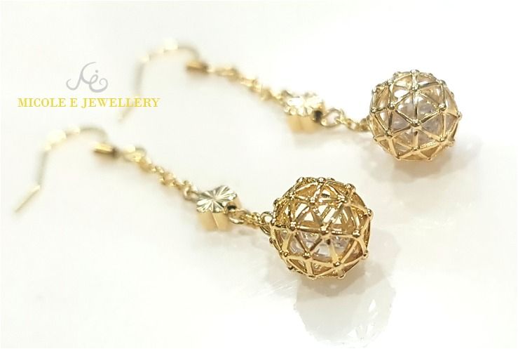 Gold brass earrings on sale