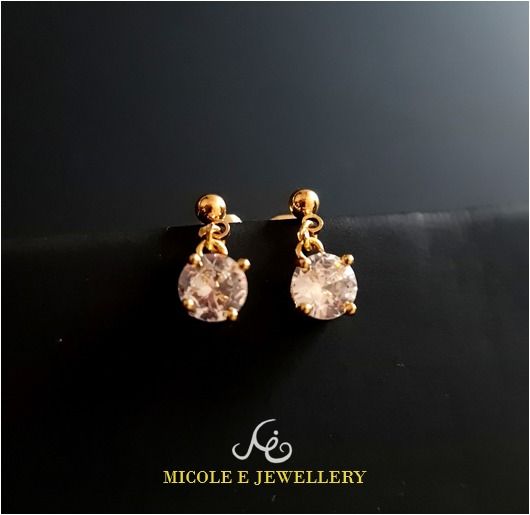 Gold zircon top earrings