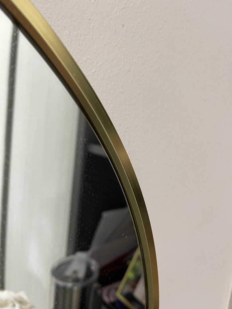 Gold trim wall mirror, Furniture & Home Living, Home Decor, Mirrors on