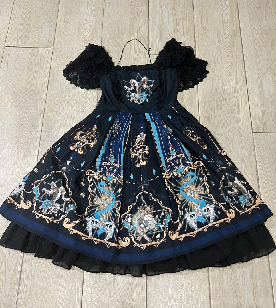 Gothic Lolita OP God Redemption Black Dress, Women's Fashion, Dresses &  Sets, Dresses on Carousell