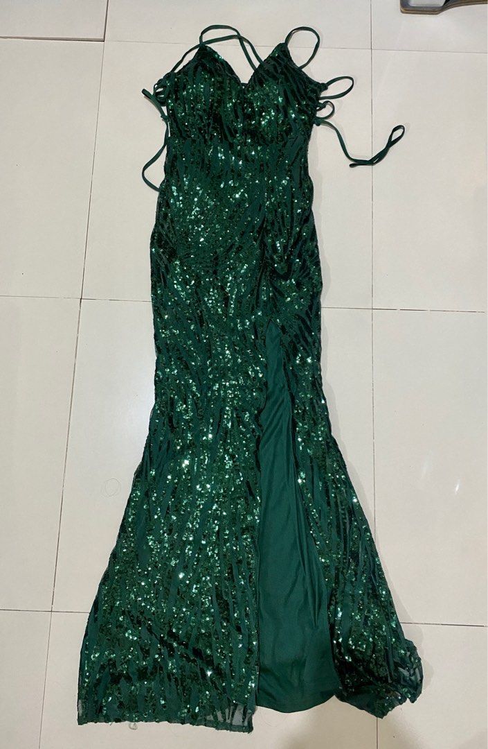 Green evening gown