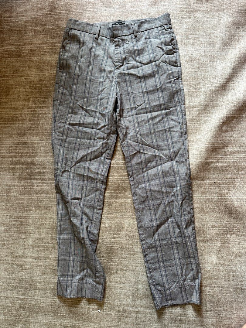 Checkered discount trousers grey