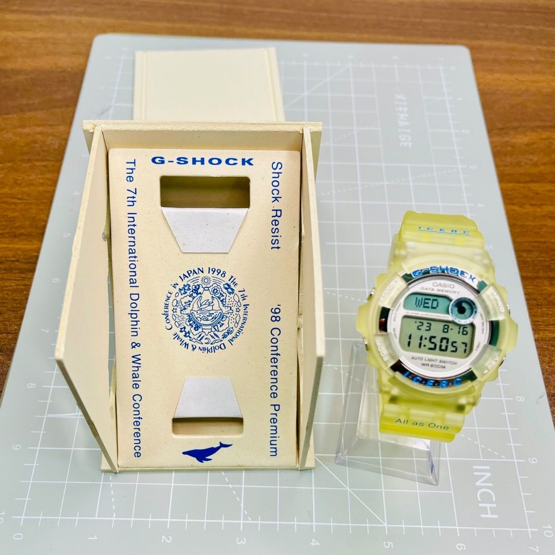 G SHOCK DW 9200K ICERC NEW WITH BOX WR 200M DATA MEMORY AUTO LIGHT DOLPHIN WHALE COLLABORATION