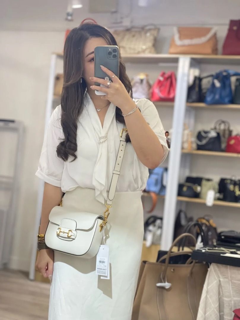 Gucci 1955 horsebit shoulder bag white clearance
