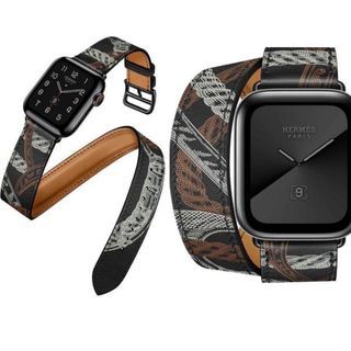 Apple Watch Hermès Series 8 GPS + Cellular, 41mm Space Black Stainless  Steel Case with Gold Swift Leather Single Tour