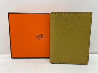 HERMES MUSTARD EPSOM BI-FOLD MONEY CLIP CARD HOLDER ‘L’ STAMP