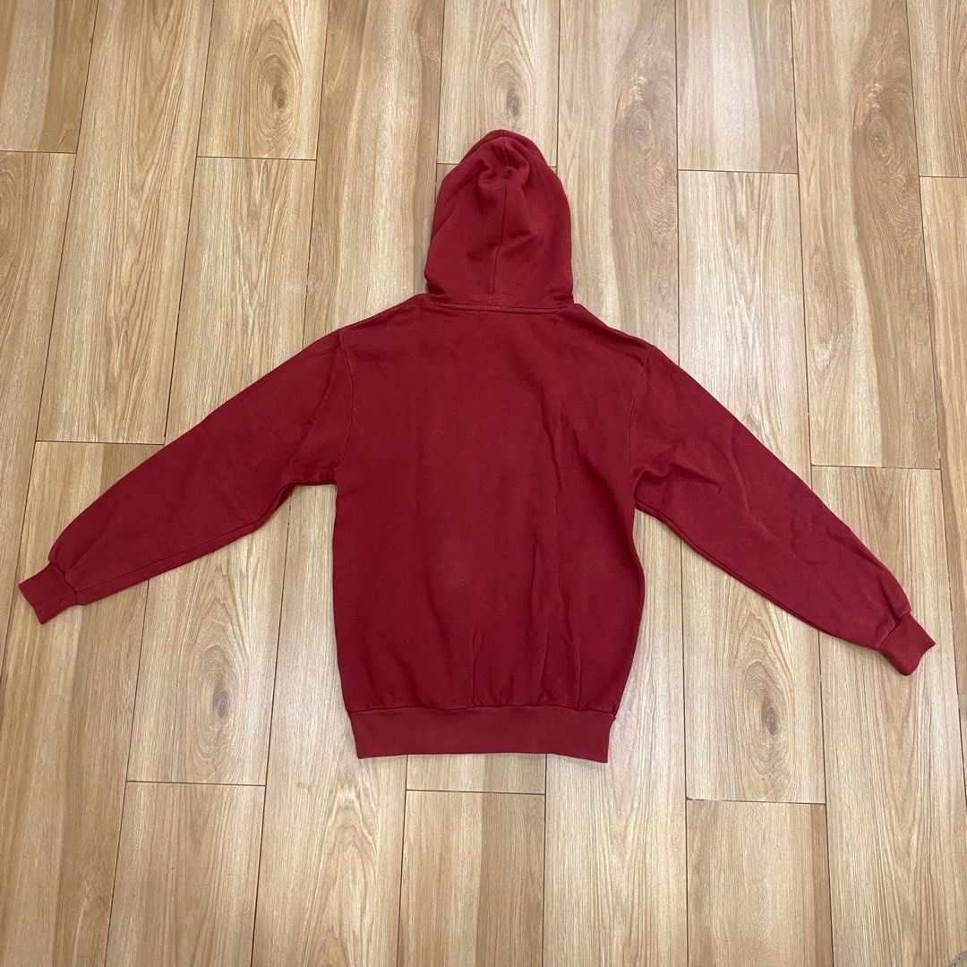 H M DIVIDED RED MAROON Love Me HOODIE