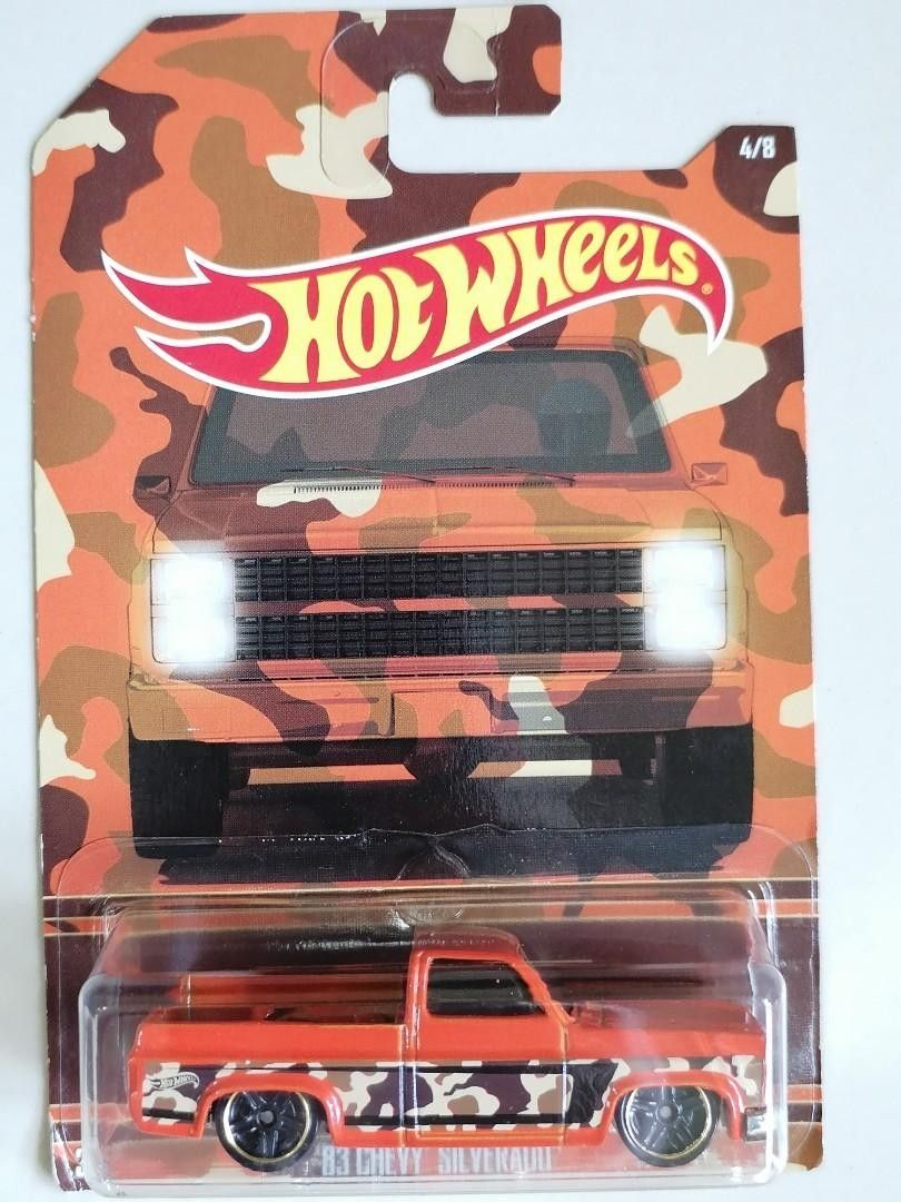 Hot Wheels 2017 Camouflage Trucks 83 Chevy Silverado Orange hh