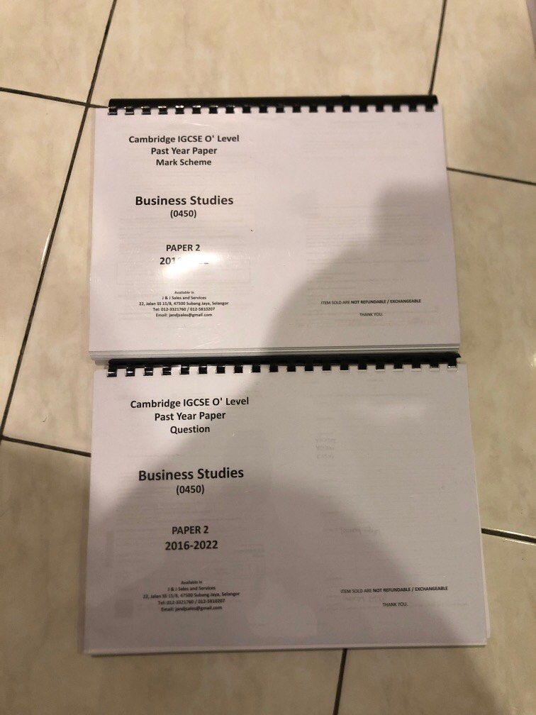 IGCSE Business Paper 2, Hobbies & Toys, Books & Magazines, Textbooks on