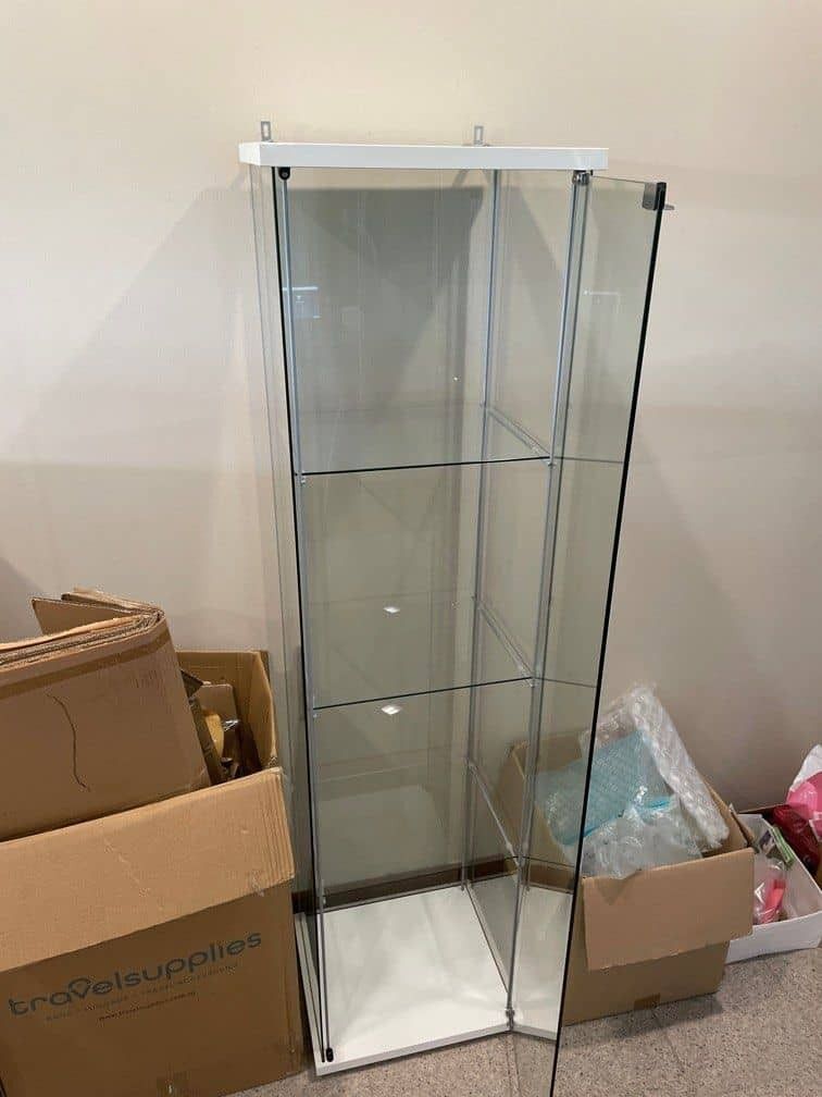 IKEA glass with free led light, Furniture & Home Living, Furniture, Shelves,
