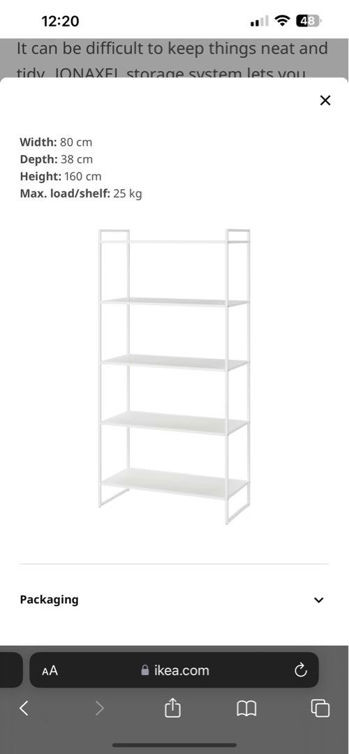 IKEA Jonaxel Shelf (Built), Furniture & Home Living, Furniture, Shelves
