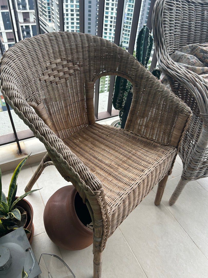 Ikea rattan chair outdoor, Furniture & Home Living, Outdoor Furniture