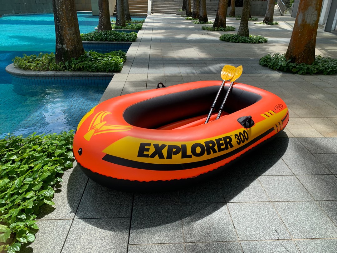 Inflatable Boat Explorer 300 Only Used Once!, Hobbies & Toys, Toys
