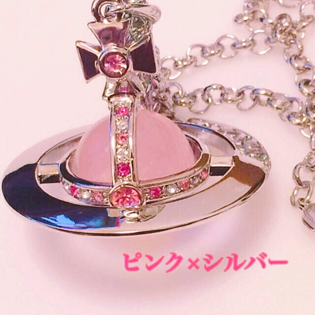 Vivienne westwood pink saturn hot sale orb necklace