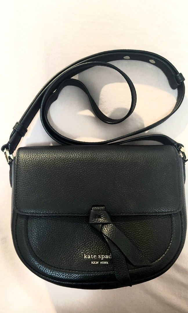 Knott pebbled leather crossbody saddle bag Clearance