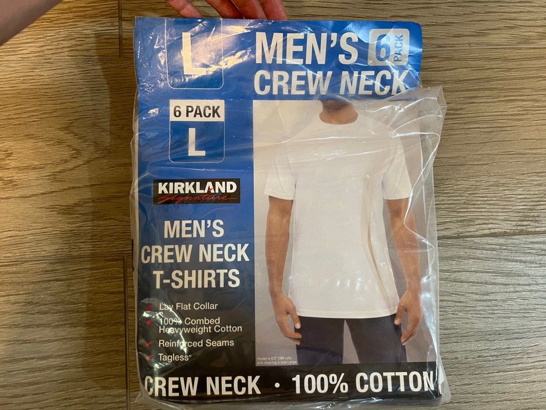 kirkland men's crew neck white t shirts