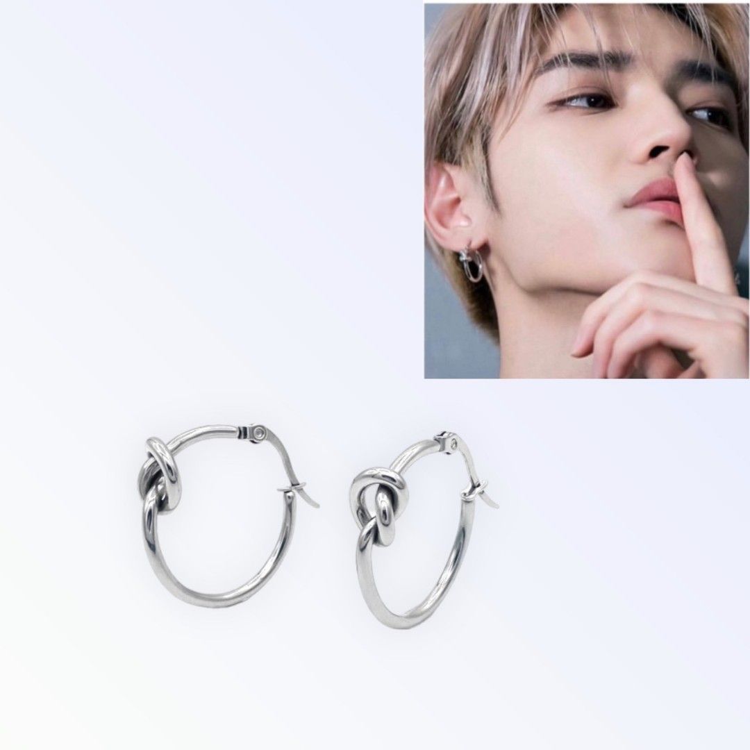 Jungkook silver shop hoop earrings
