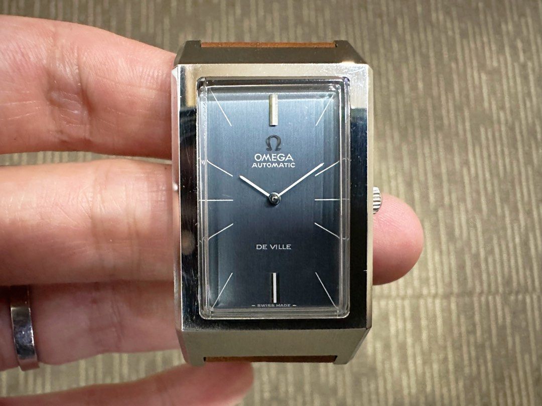 Like New 70s Omega De Ville Jumbo Tank Blue Automatic 155.005