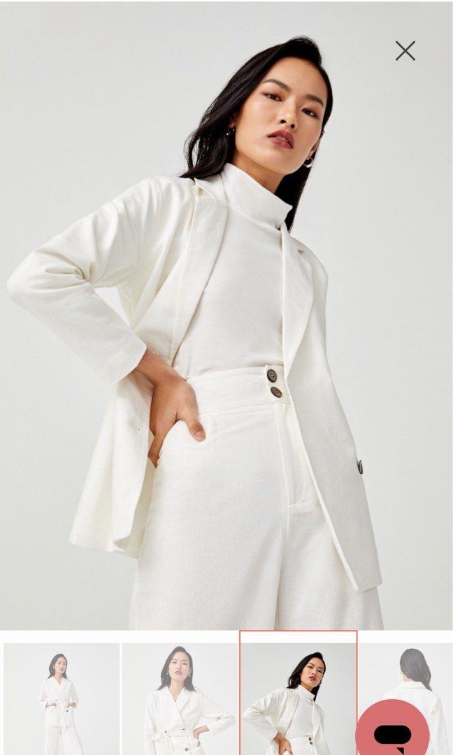 White cord blazer sale