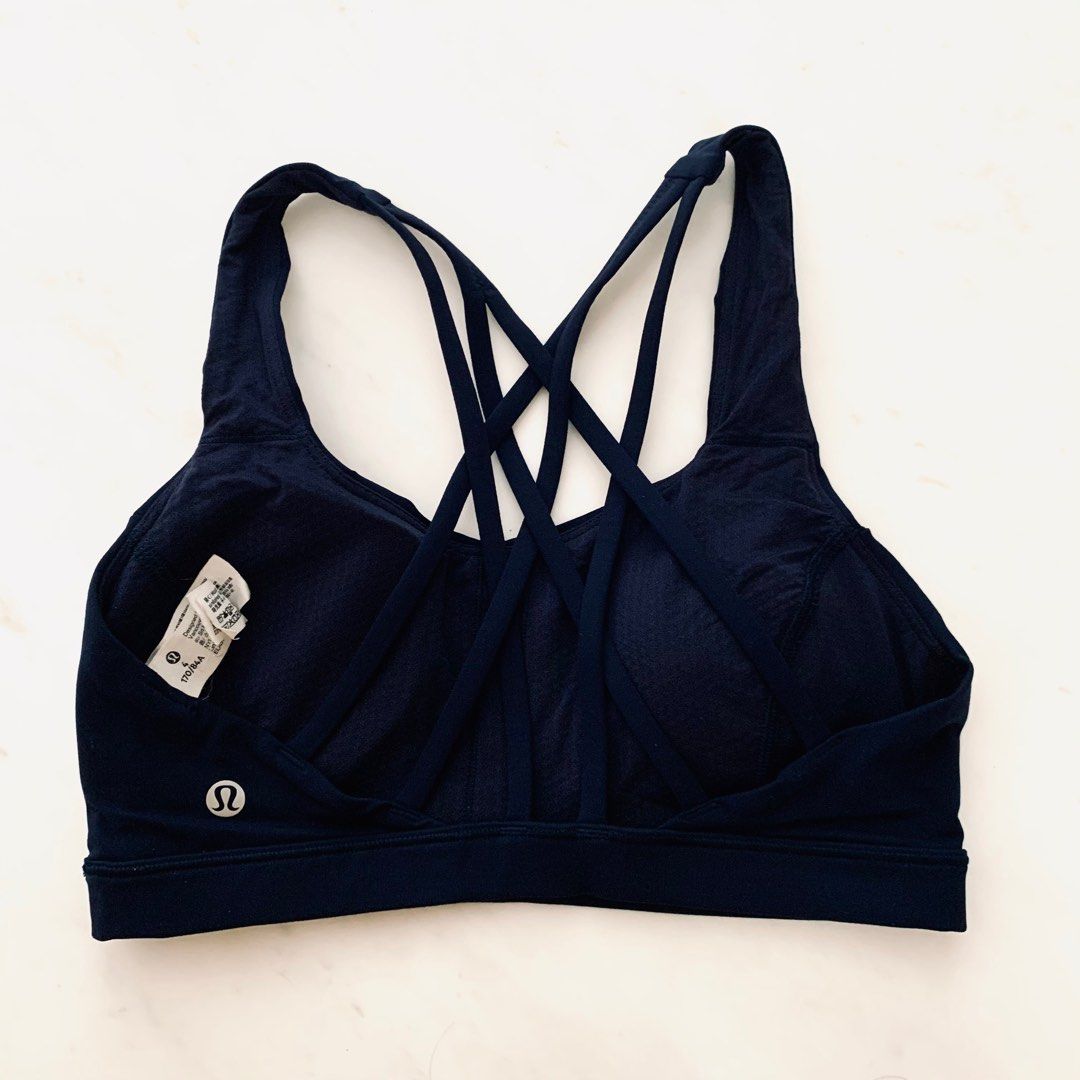 Lululemon Navy Blue Free To Be Serene Cross Back Sports Bra Authentic Size  4, Women's Fashion, Activewear on Carousell