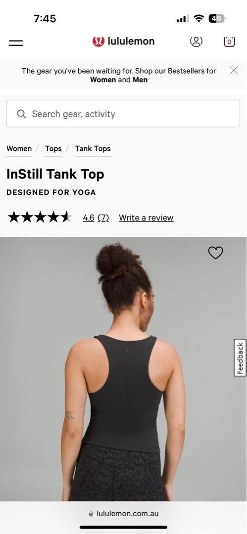 Lululemon InStill Tank Top Size 6, Women's Fashion, Activewear on Carousell