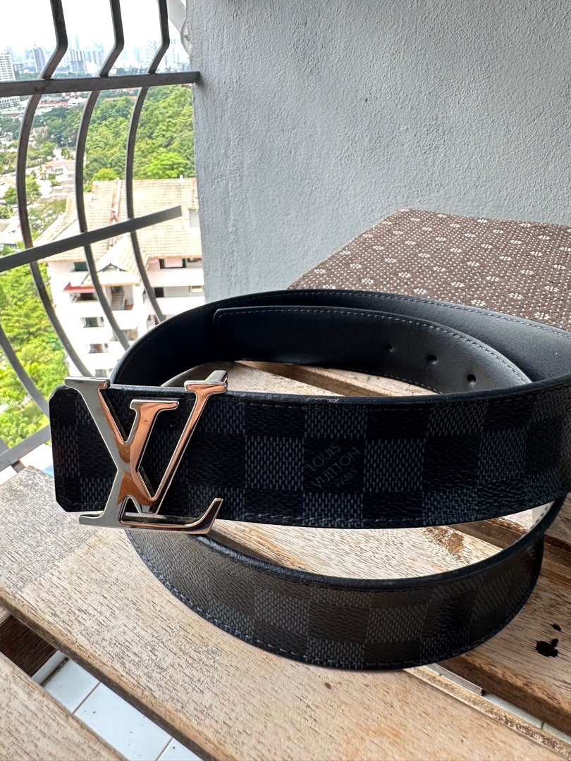 Lv Monogram Black Belt Black Chrome, Men's Fashion, Watches & Accessories,  Belts on Carousell