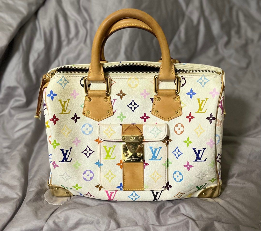 Louis vuitton speedy multicolor white deals