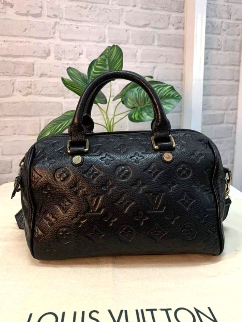 LV SPEEDY EMPREINTE BLACK MONOGRAM TWO WAY BAG, Luxury, Bags & Wallets on  Carousell