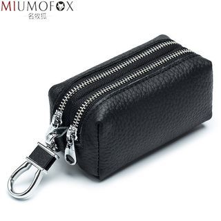 Genuine PU Leather Housekeeper Car Key Case Zipper Pouches