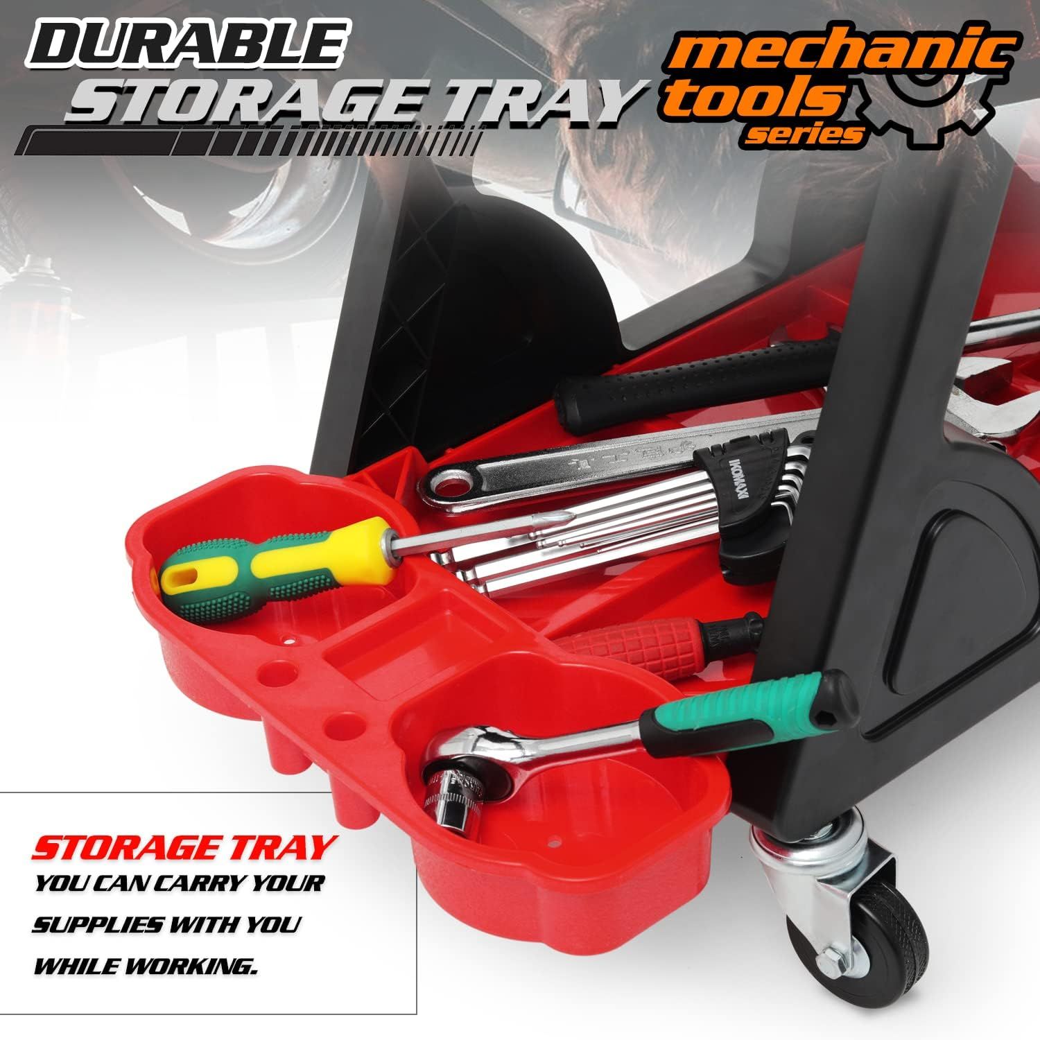 MAUTO Mechanic Stool Detailing Seat Mobile Rolling Utility Creeper