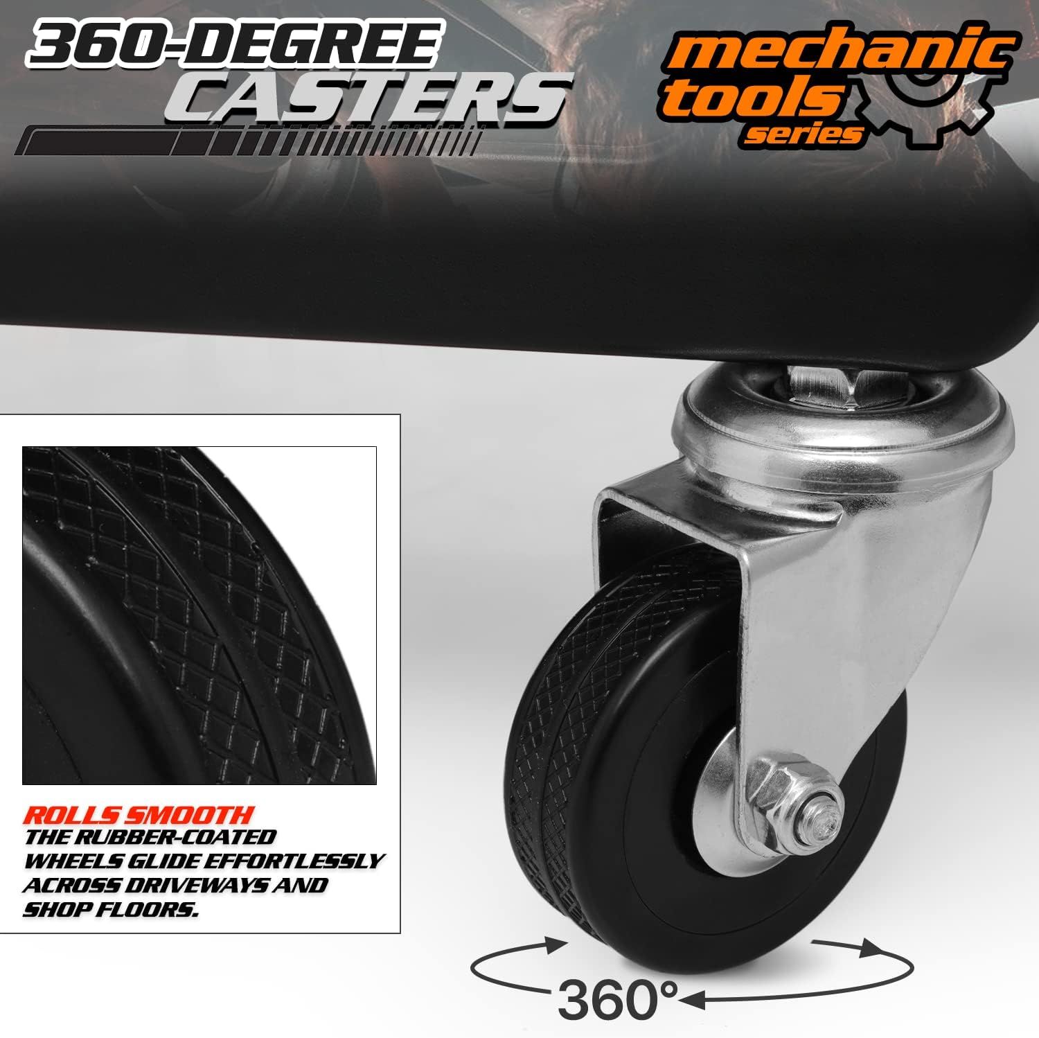 MAUTO Mechanic Stool Detailing Seat Mobile Rolling Utility Creeper