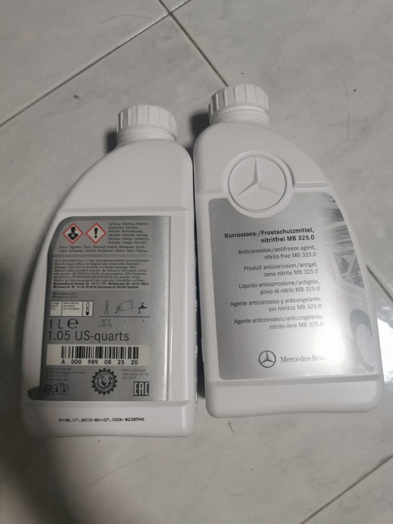 MERCEDES COOLANT (BLUE), Car Accessories, Accessories on Carousell