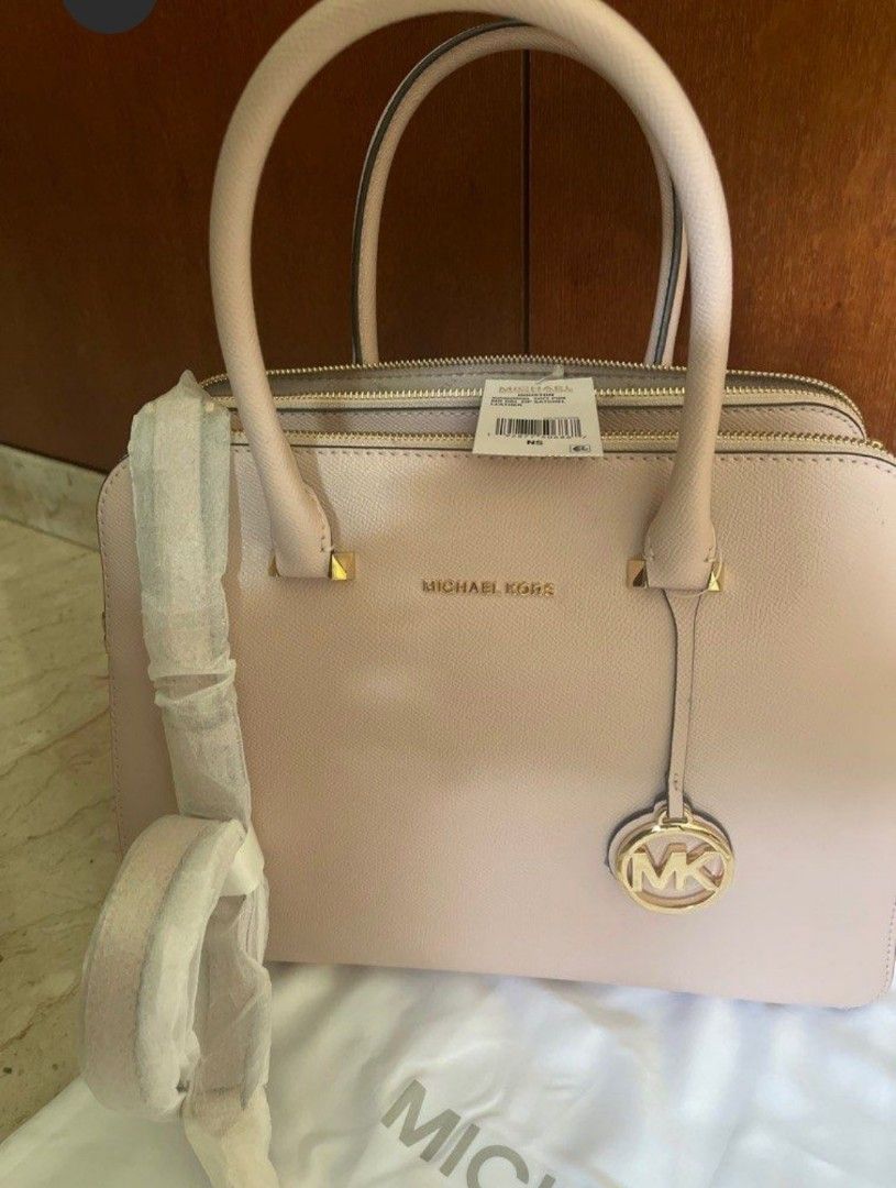Michael kors houston outlet medium crossgrain leather satchel