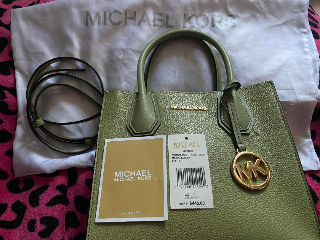 Michael Kors 35S1Gm9M2L Mercer Medium Pebbled Leather Crossbody Bag In  Bisque 