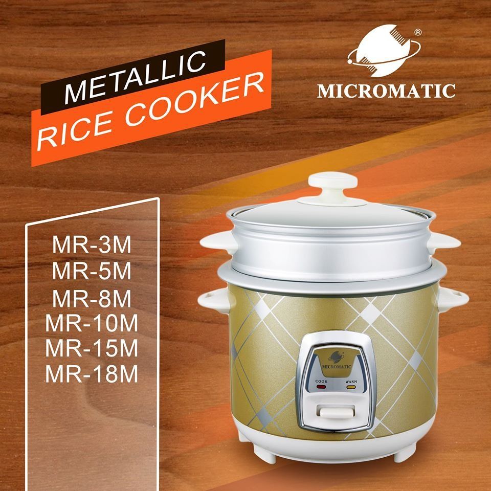 Micromatic Rice Cooker Metallic Body with Steamer MR-Series, Furniture ...