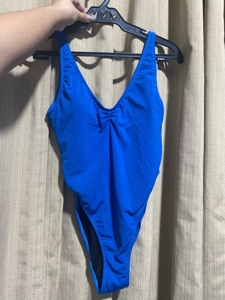 Blue Fishnet Keyhole Playsuit - Jamila