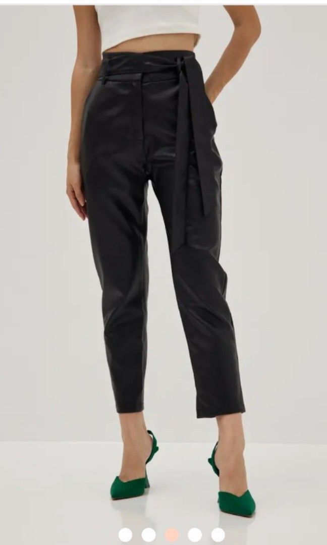 Leather peg leg trousers top