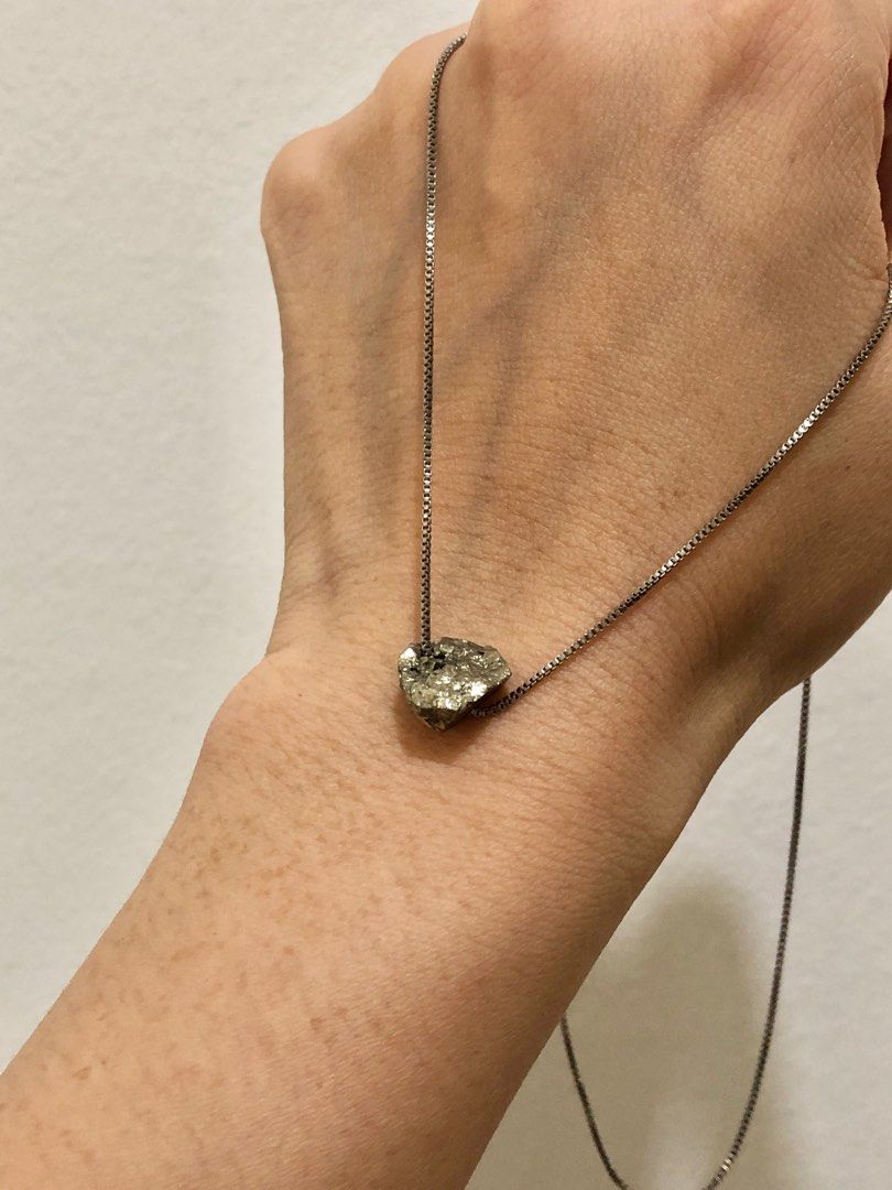 Raw online pyrite necklace