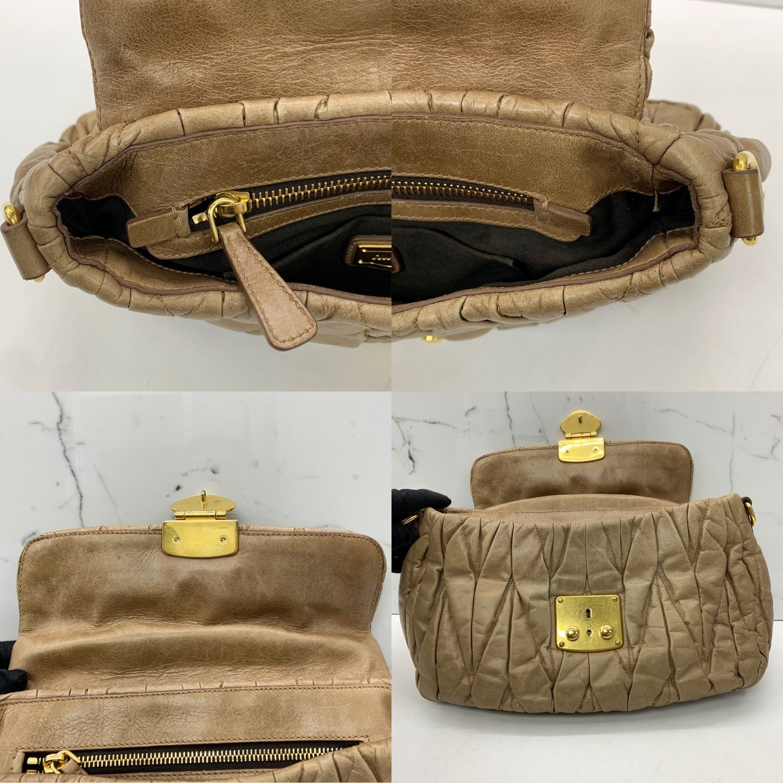 Leather handbag Miu Miu Brown in Leather - 23703774