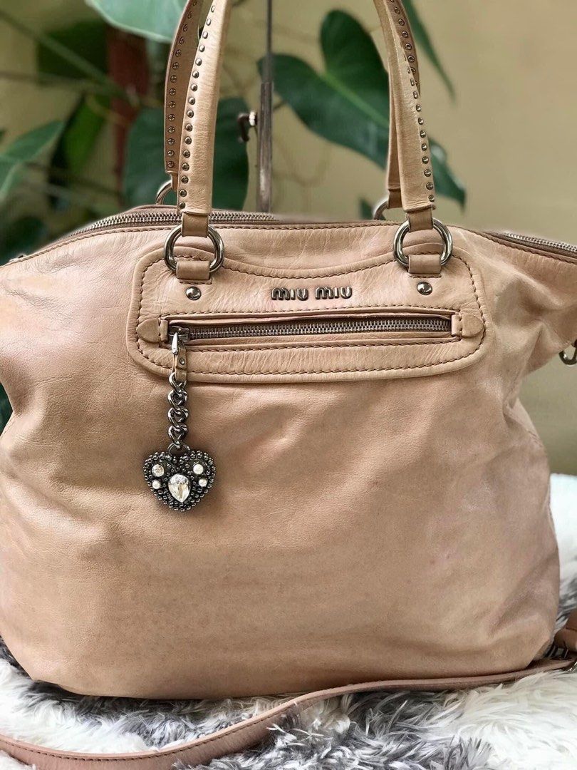 Name your price - Miu Miu Vitello Lux Leather Studded Heart Charm Shoulder  Bag, Luxury, Bags & Wallets on Carousell