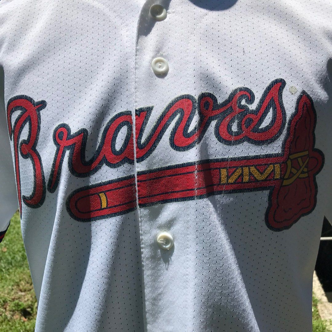 Atlanta Braves: 1990's Red Pinstripe Majestic Jersey (XL