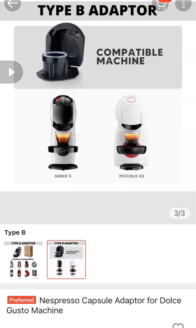 Nespresso Capsule Adaptor for Dolce Gusto Machine, TV & Home Appliances ...